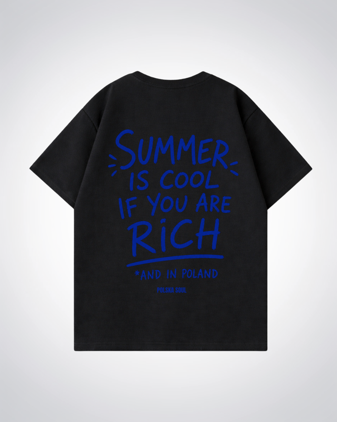 Summer is cool in Poland Oversized Shirt - Black Back (Designed)