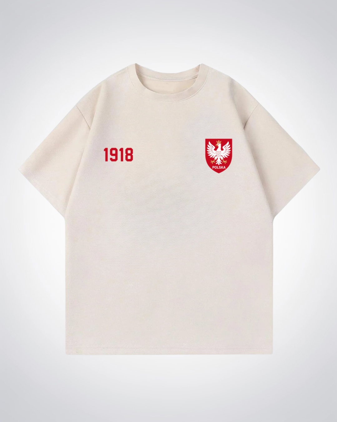 Polska 1918 Oversized Shirt - Beige Front (Designed)