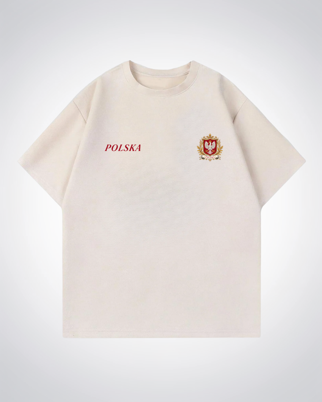 Polska Oversized Shirt - Beige Front (Designed)