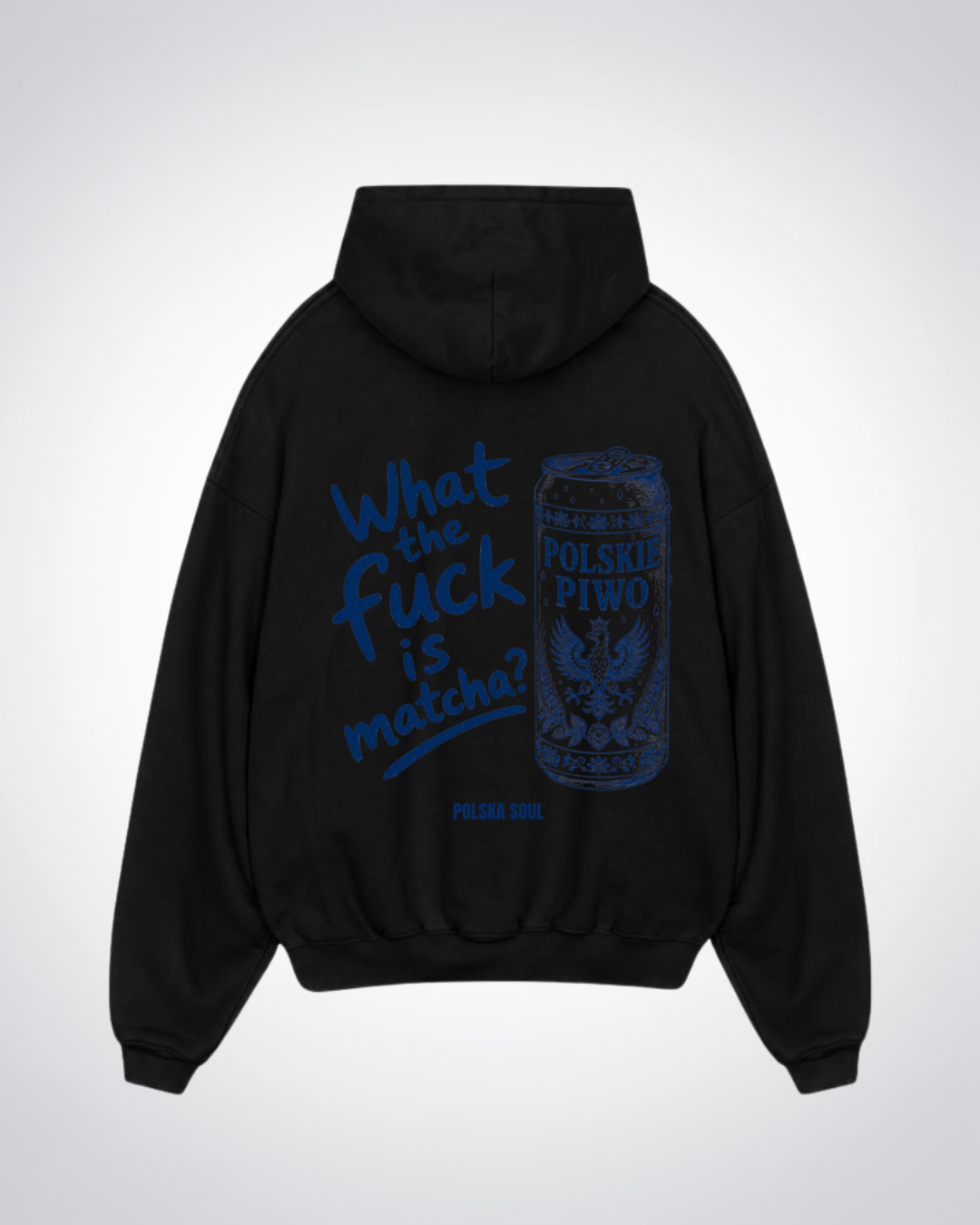 WTF is matcha Oversized Hoodie - Black Back (Designed)