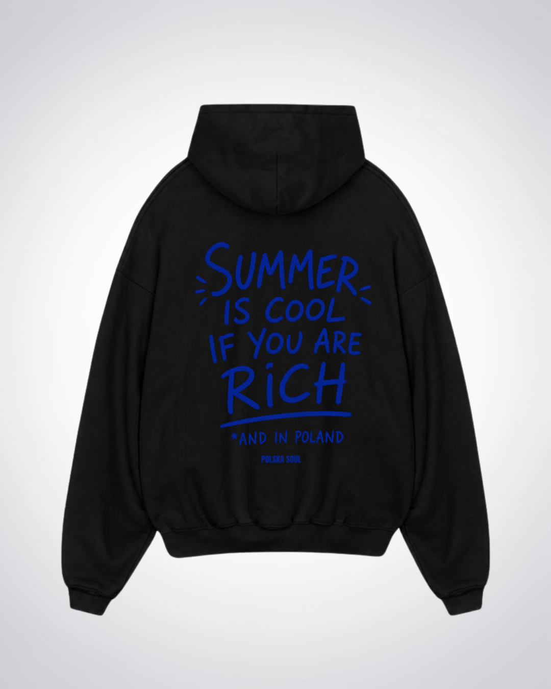 Summer is Cool in Poland Oversized Hoodie - Black Back (Designed)