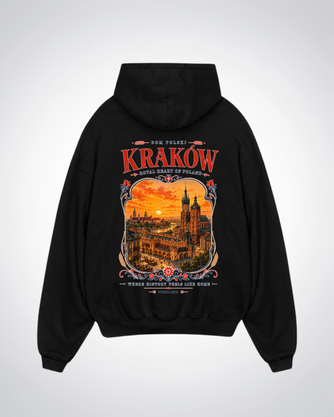 Krakow Oversized Hoodie - Black Back (Designed)