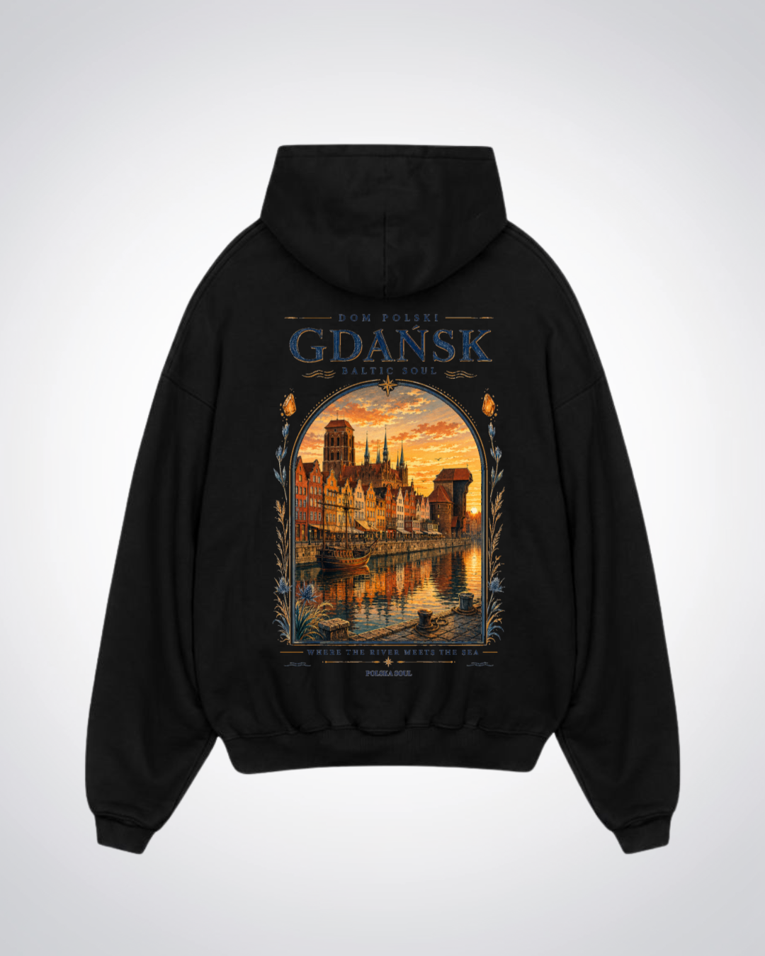 Gdansk Oversized Hoodie - Black Back (Designed)