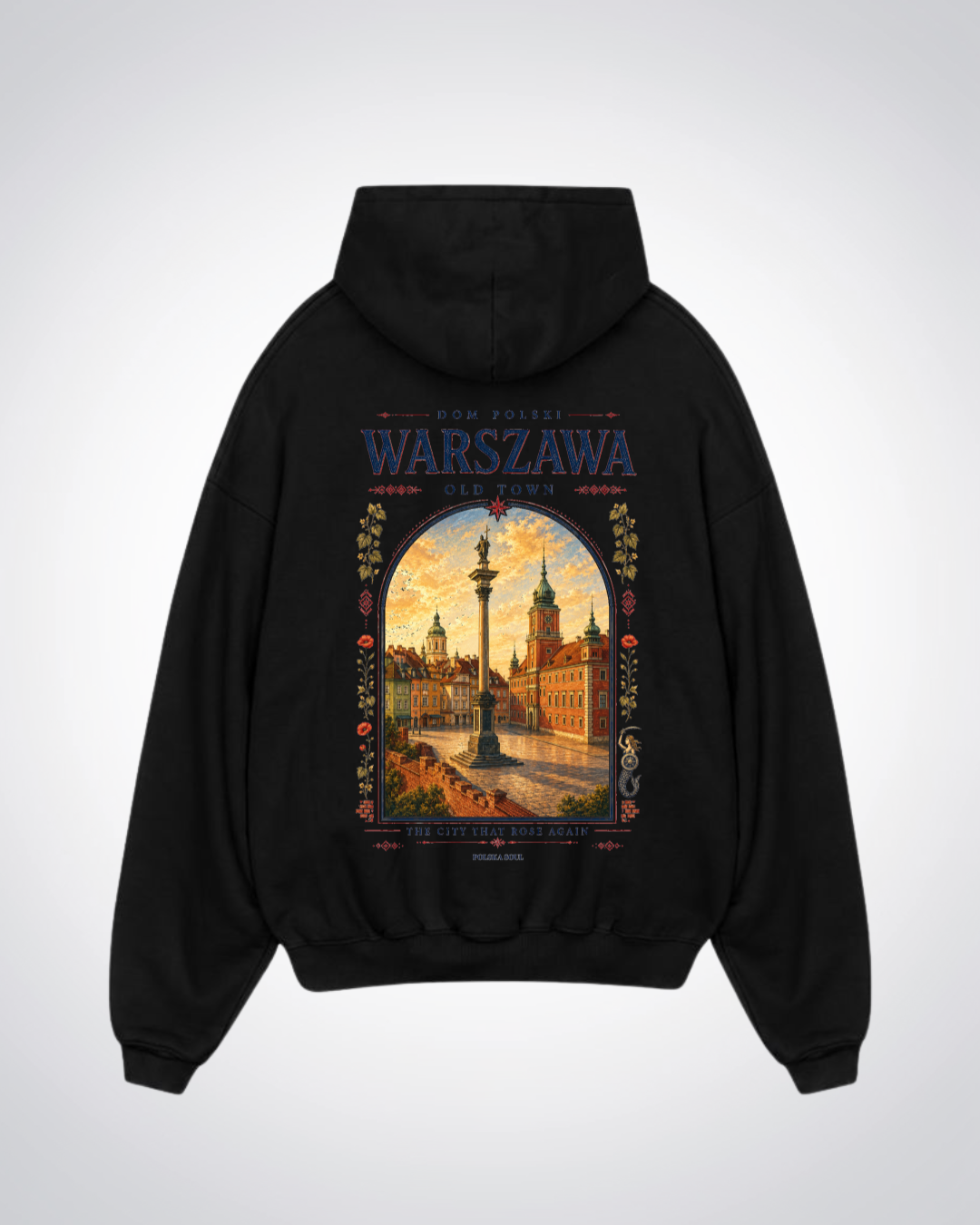 Warszawa Oversized Hoodie - Black Back (Designed)