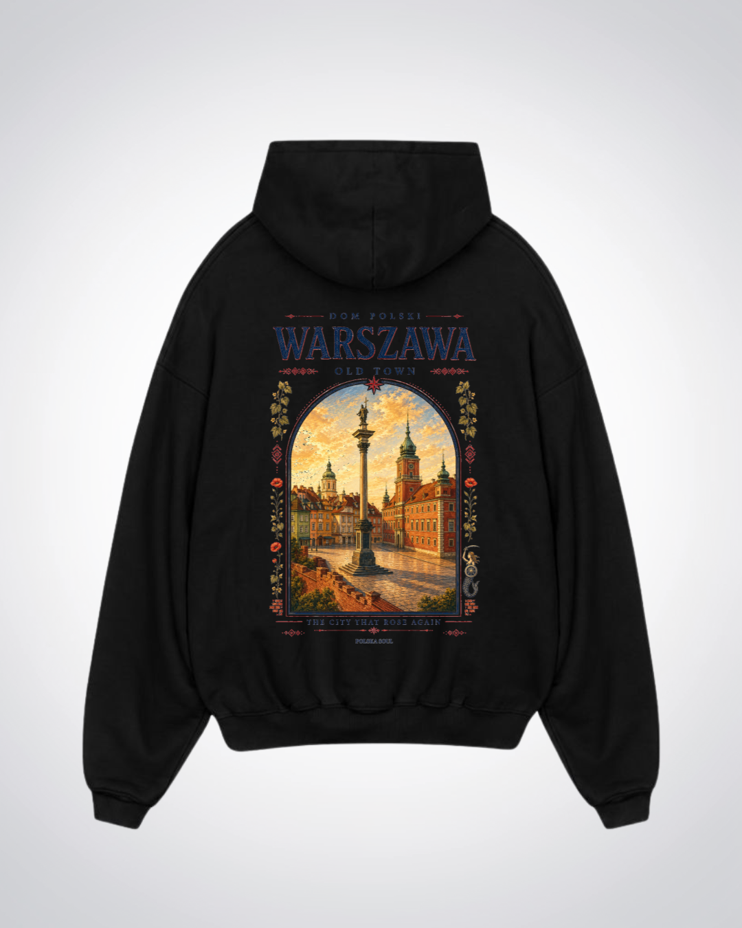 Warszawa Oversized Hoodie - Black Back (Designed)