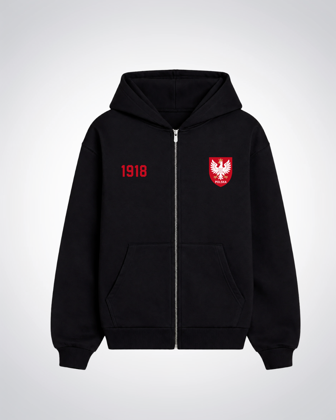 Polska 1918 Oversized Zip Hoodie