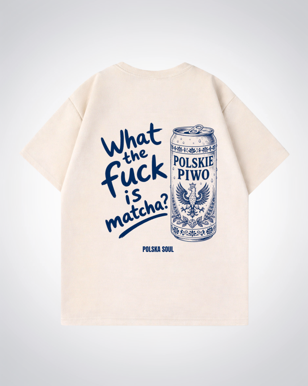 WTF is a Matcha Oversized Shirt - Beige Back (Designed)