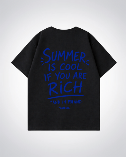 Summer is cool in Poland Oversized Shirt - Black Back (Designed)