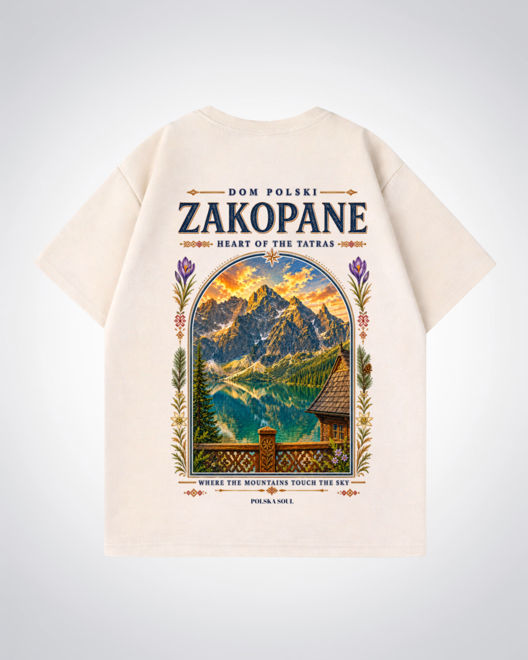 Zakopane Oversized Shirt - Beige Back (Designed)