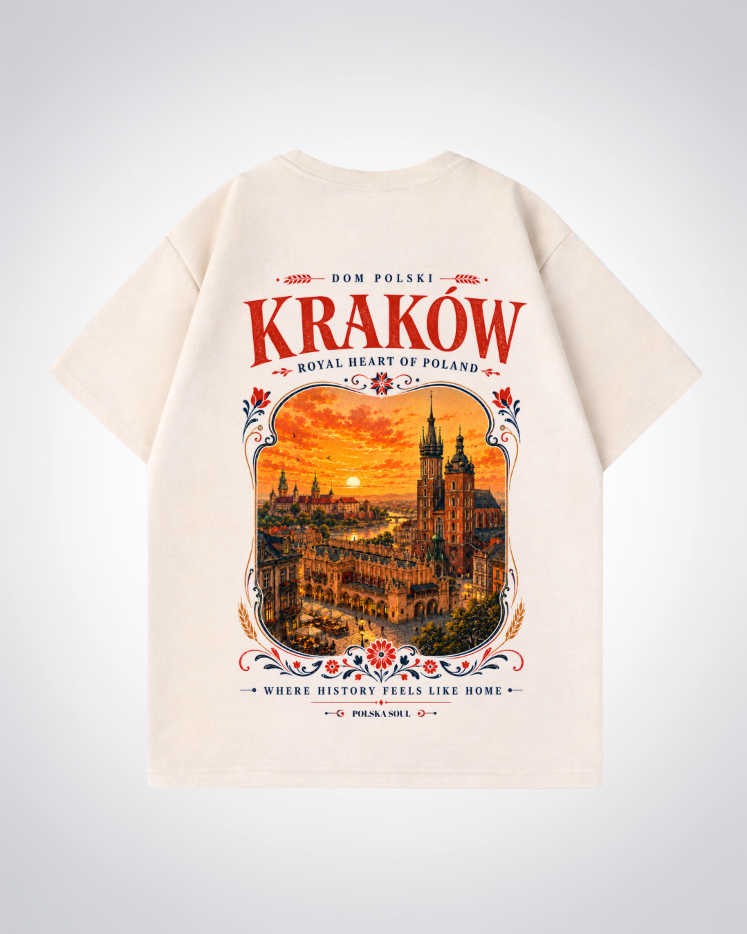 Krakow Oversized Shirt - Beige Back (Designed)