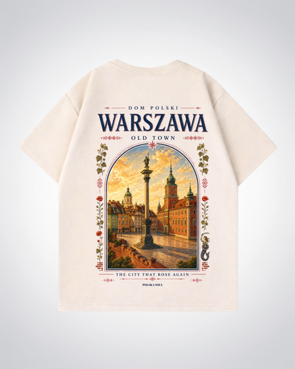 Warszawa Oversized Shirt - Beige Back (Designed)