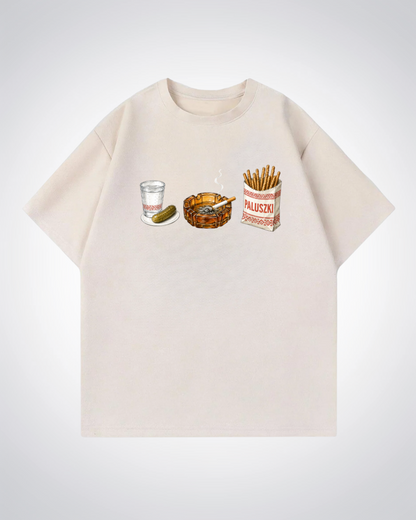 Polish Essentials Oversized Shirt - Beige Front (Designed)