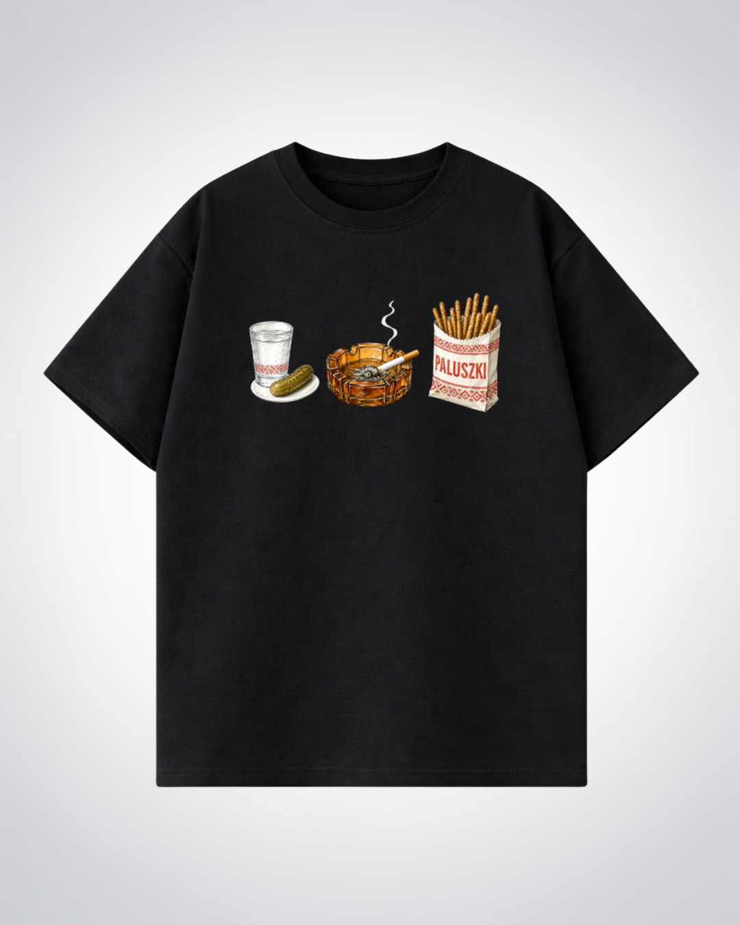 Polish Essentials Oversized Shirt - Black Front (Designed)