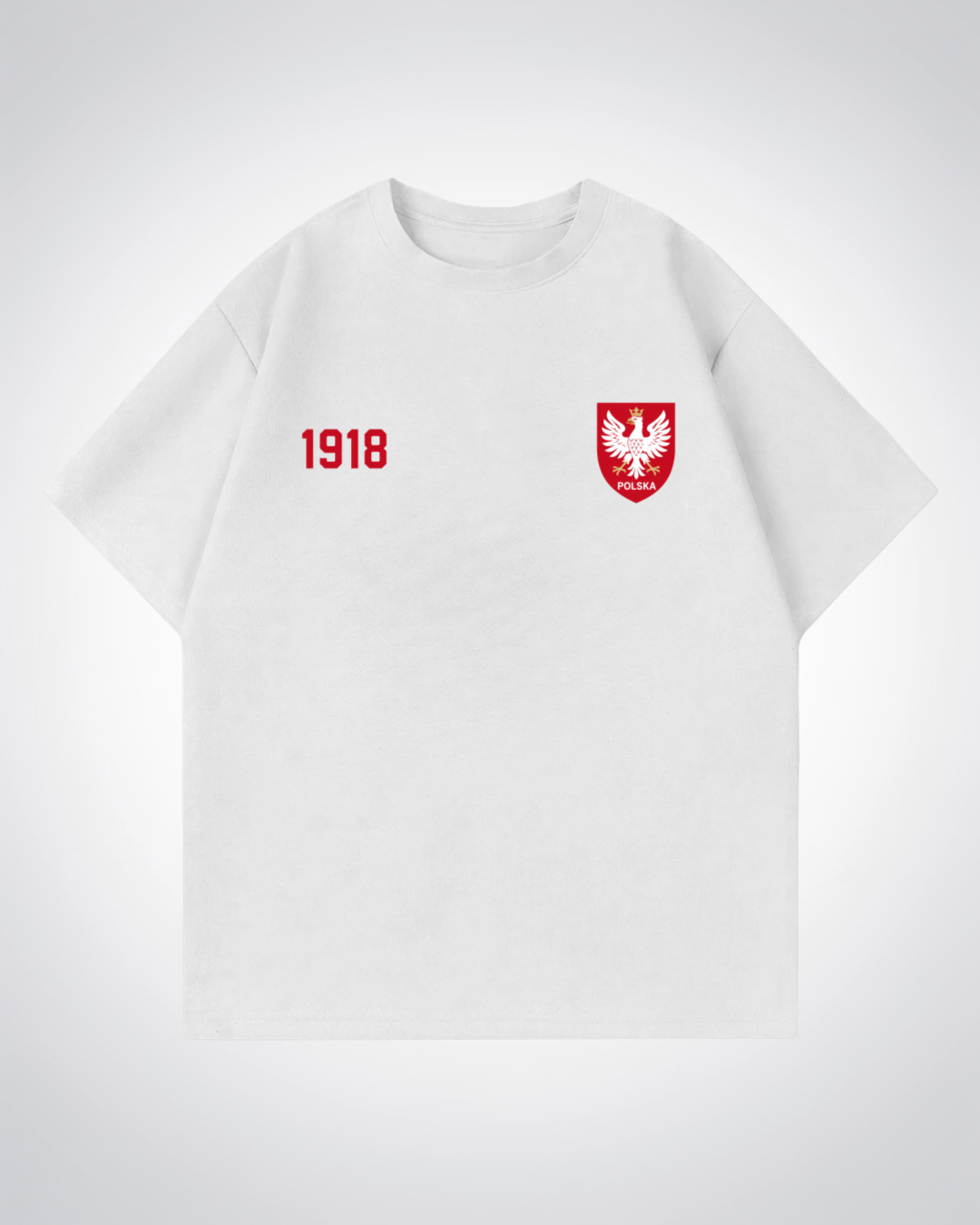 Polska 1918 Oversized Shirt - White Front (Designed)