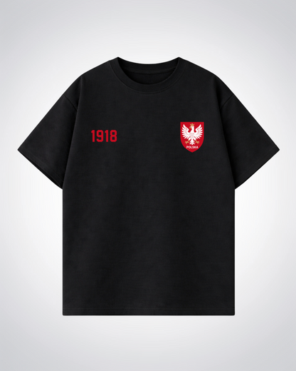 Polska 1918 Oversized Shirt - Black Front (Designed)