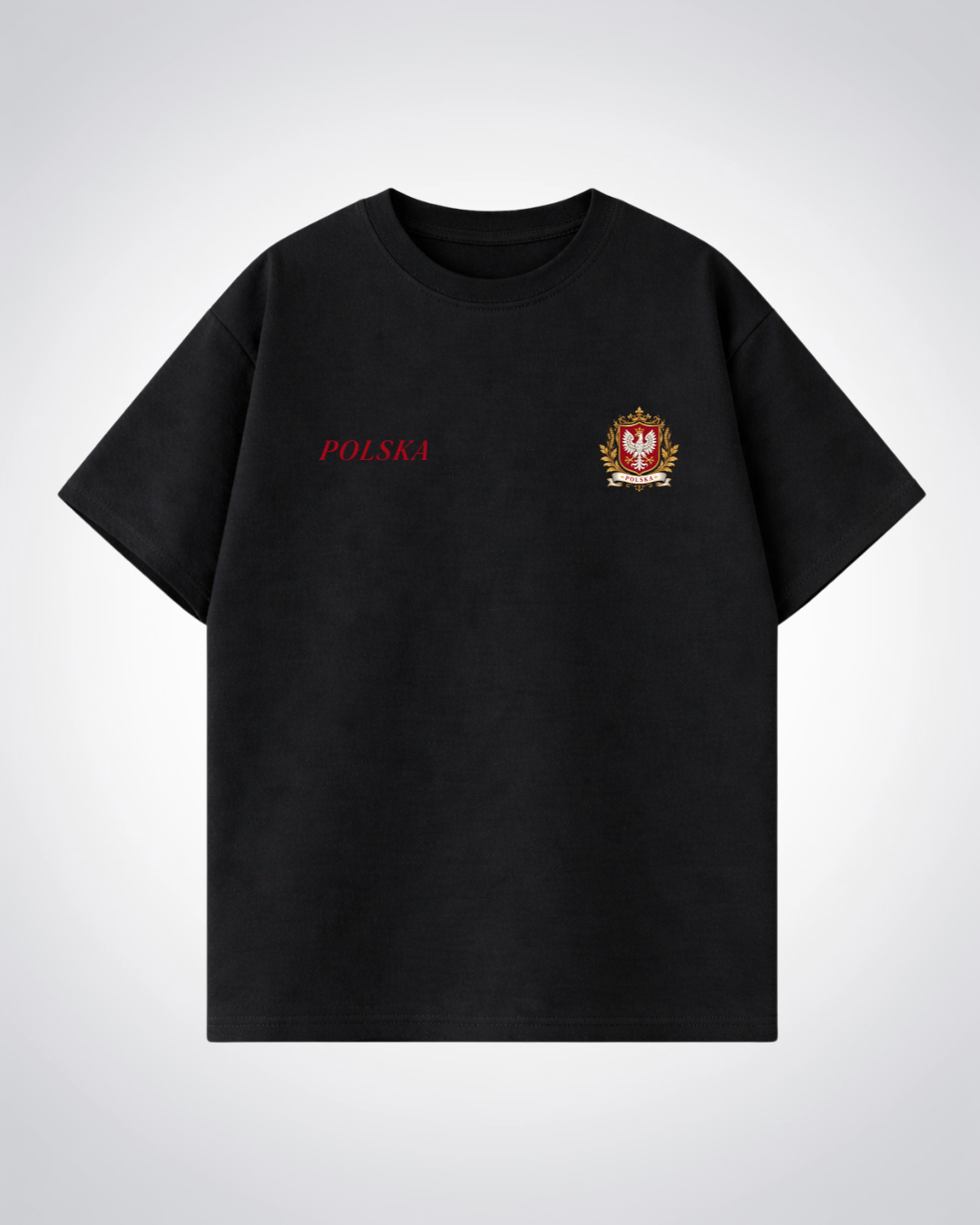 Polska Oversized Shirt - Black Front (Designed)