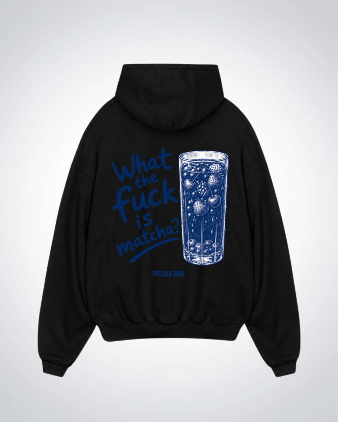 WTF is matcha Oversized Hoodie - Black Back (Designed)
