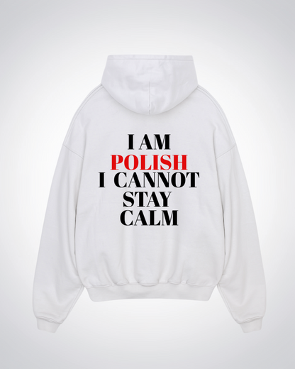 I Am Polish Oversized Hoodie - White Back (Designed)