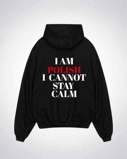 I Am Polish Oversized Hoodie - Black Back (Designed)