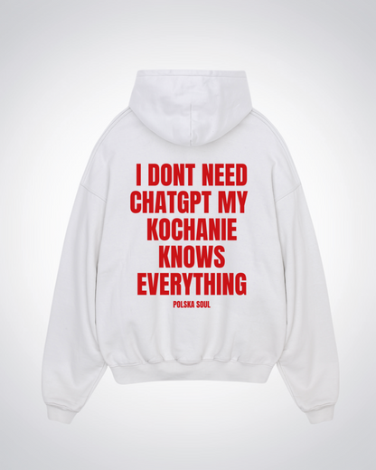 Dont Need ChatGPT Oversized Hoodie - White Back (Designed)