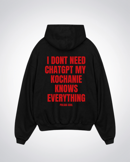 Dont Need ChatGPT Oversized Hoodie - Black Back (Designed)