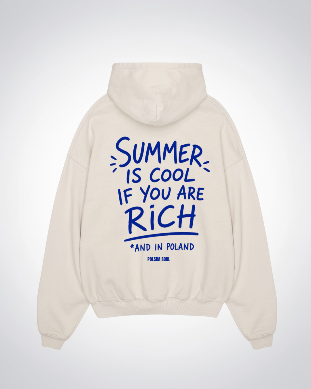 Summer is Cool in Poland Oversized Hoodie - Beige Back (Designed)