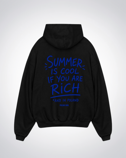 Summer is Cool in Poland Oversized Hoodie - Black Back (Designed)