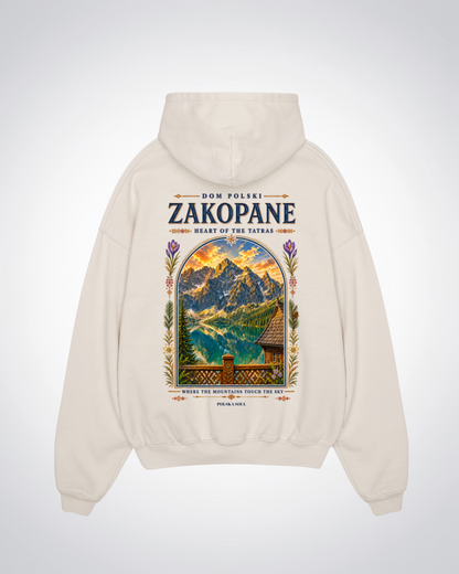 Zakopane Oversized Hoodie - Beige Back (Designed)