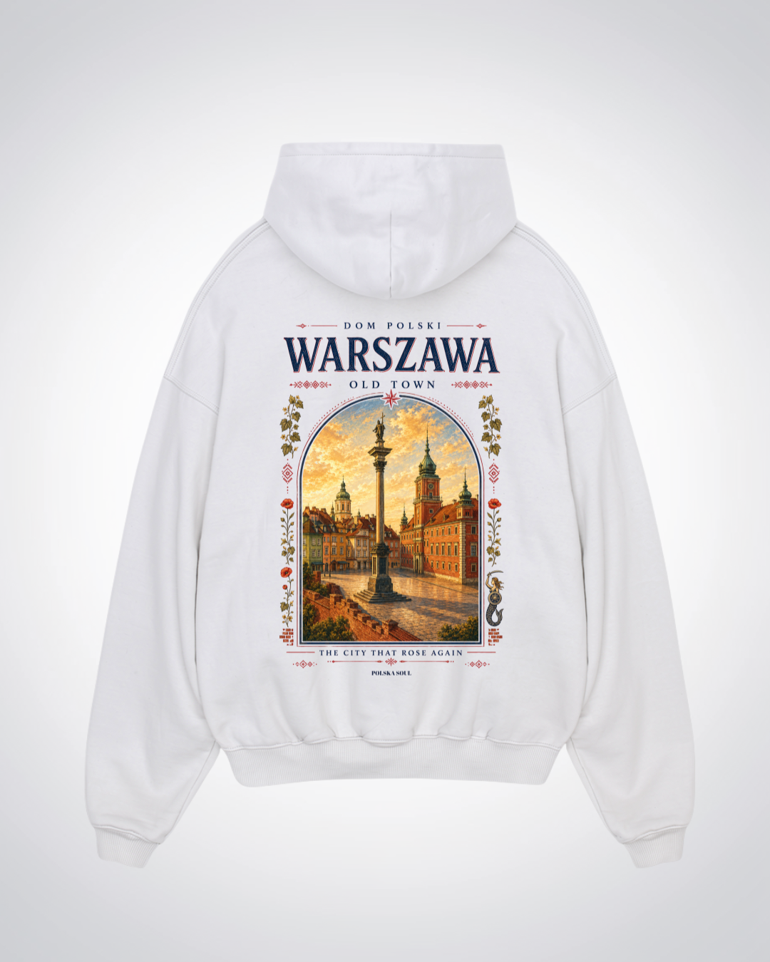 Warszawa Oversized Hoodie - White Back (Designed)