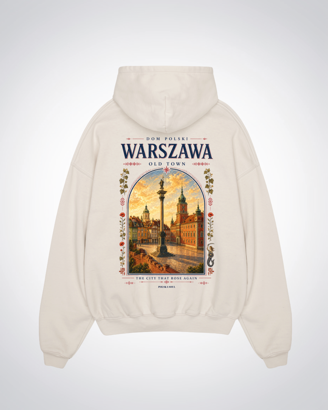 Warszawa Oversized Hoodie - Beige Back (Designed)
