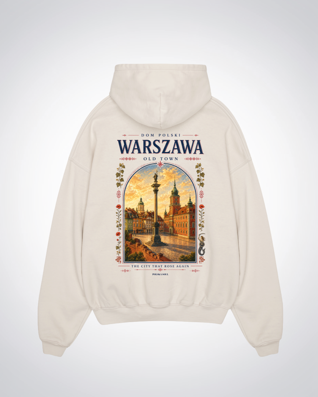 Warszawa Oversized Hoodie - Beige Back (Designed)