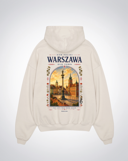 Warszawa Oversized Hoodie - Beige Back (Designed)