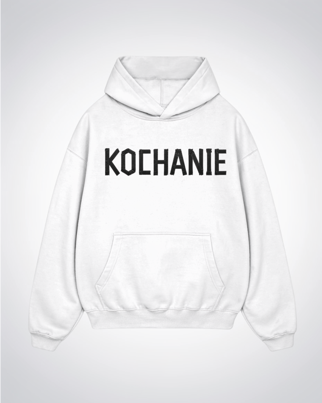 KOCHANIE Oversized Hoodie - White Front (Designed)