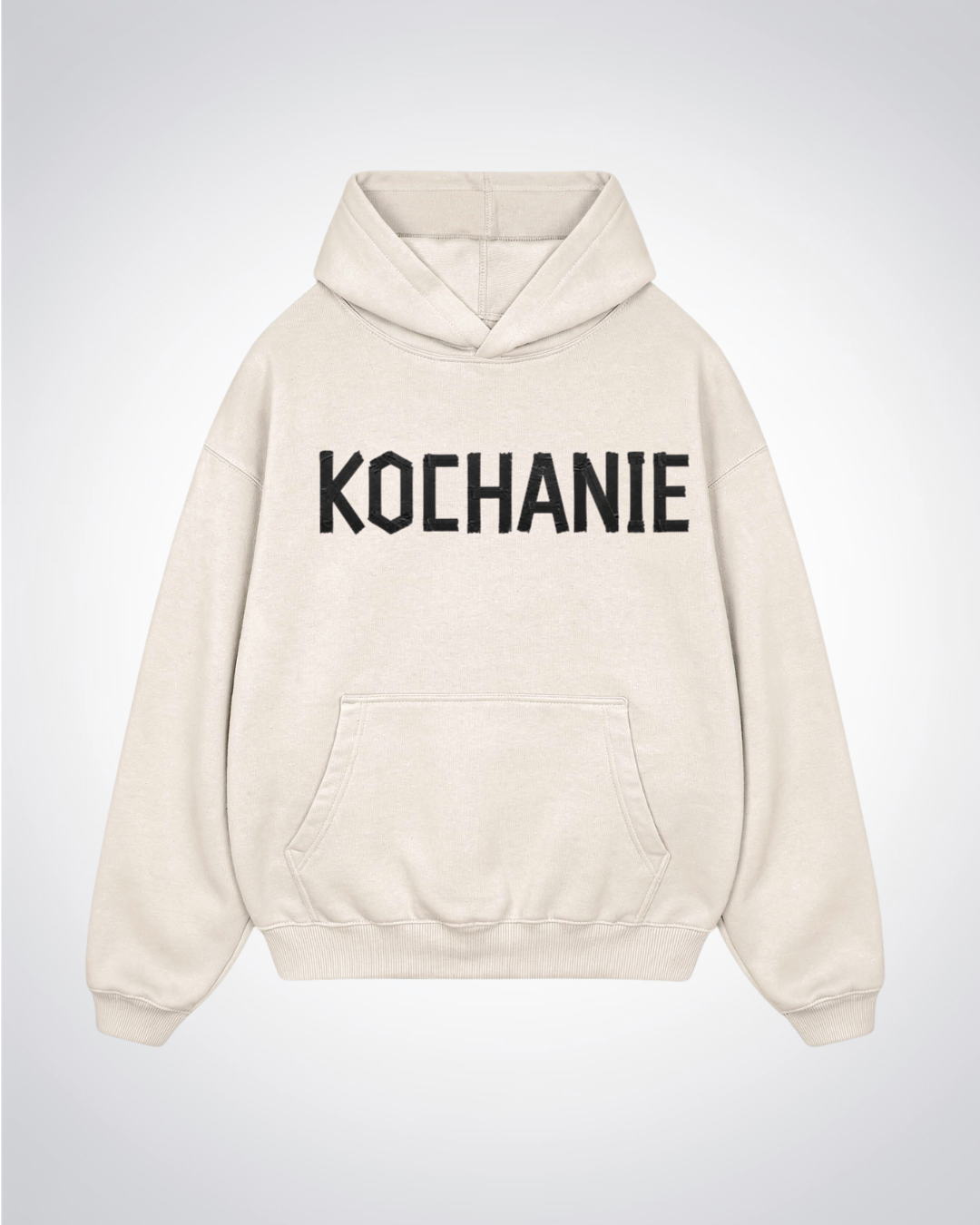 KOCHANIE Oversized Hoodie - Beige Front (Designed)