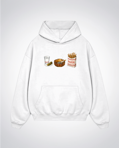 Polish Essentials Oversized Hoodie - White Front (Designed)