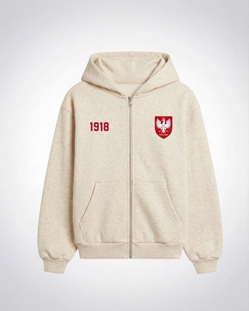 Polska 1918 Oversized Zip Hoodie