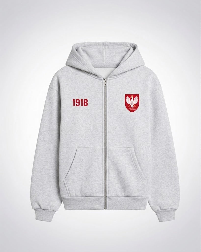 Polska 1918 Oversized Zip Hoodie
